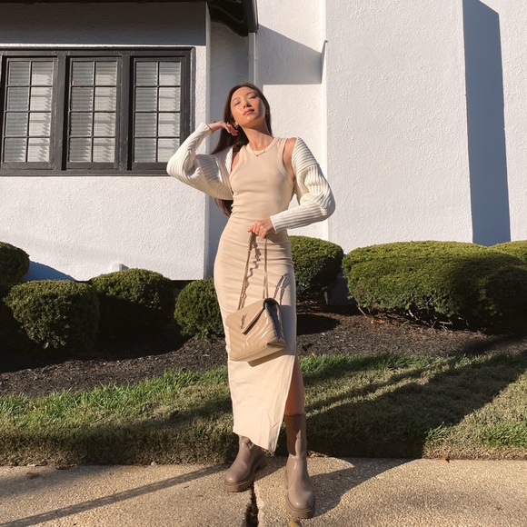 Glassons Dresses Glassons Ribbed Maxi Dress With Side Slit Poshmark